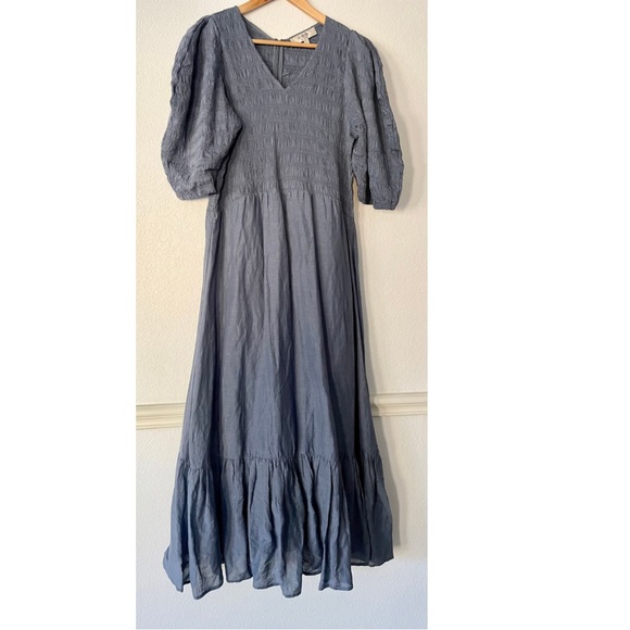 Sea New York Maxi Dress Smocked Tiered Puff Balloon Sleeve Barbiecore Balletcore - Picture 4 of 13
